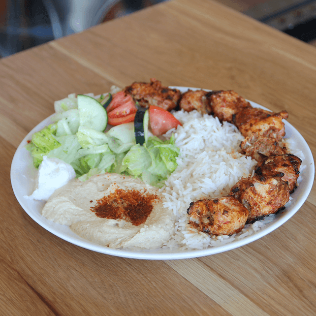 Chicken Kabob Plate.