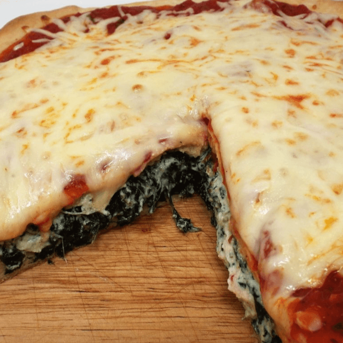 Stuffed Spinach Pizza