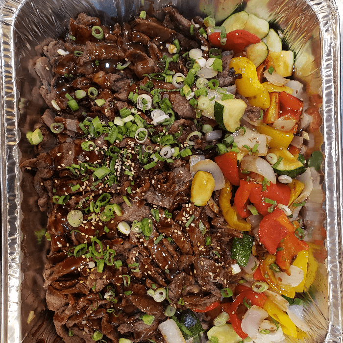 Grilled Teriyaki Steak (Half Tray 7-10 people).