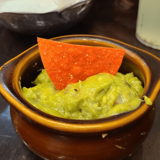 Guacamole with chips.