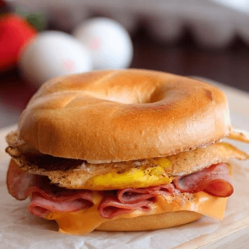 Ham Cheese & Egg Bagel Sandwich