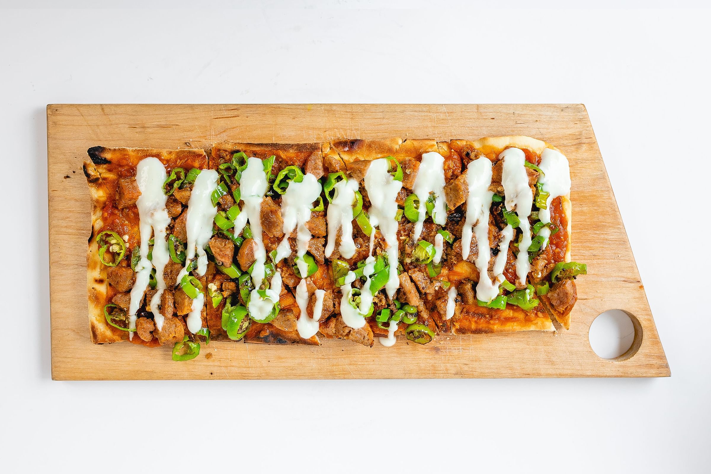 Sausage & Peppers Flatbread.