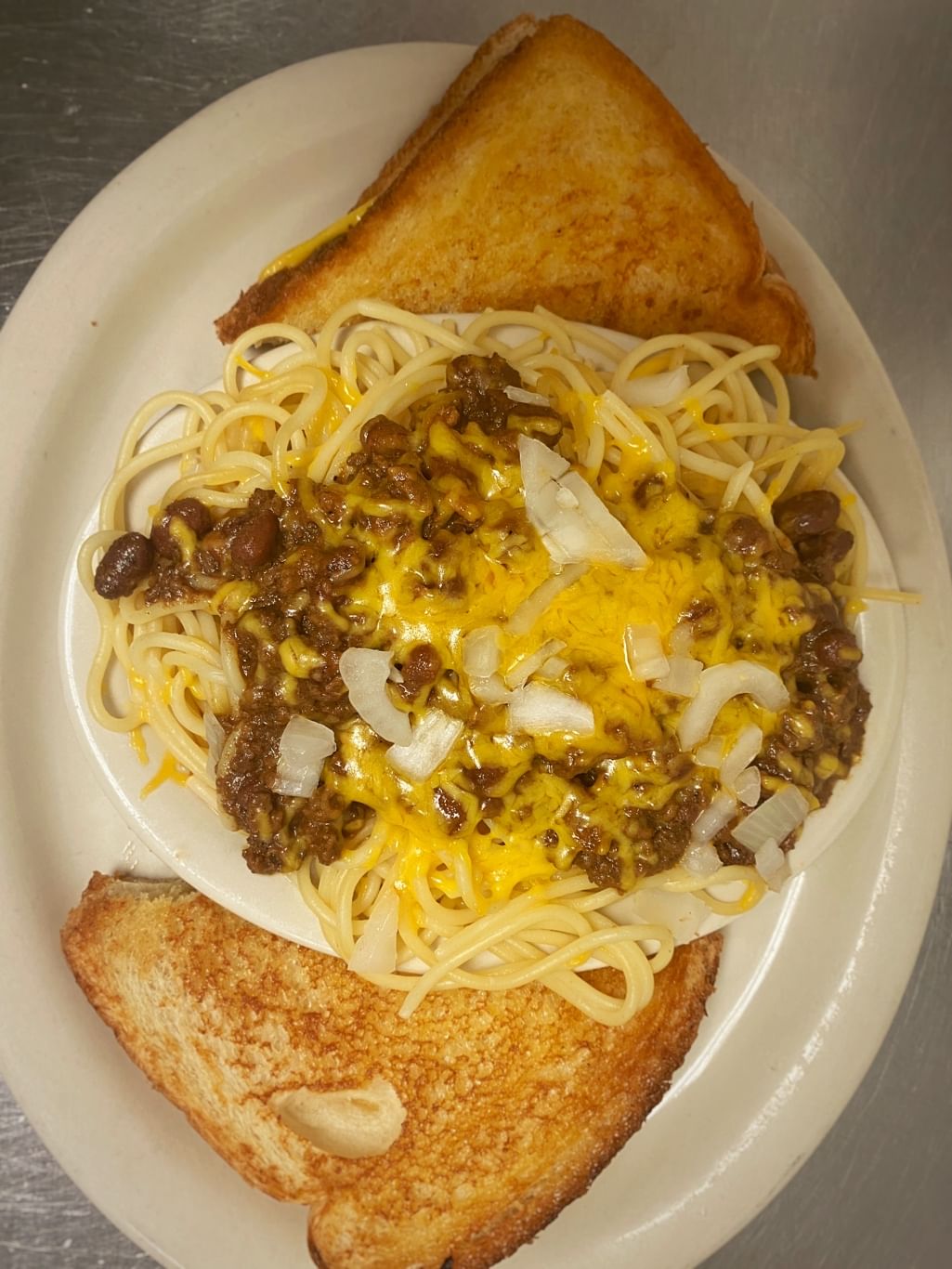 Baby Chili Mac & Grilled Cheese.