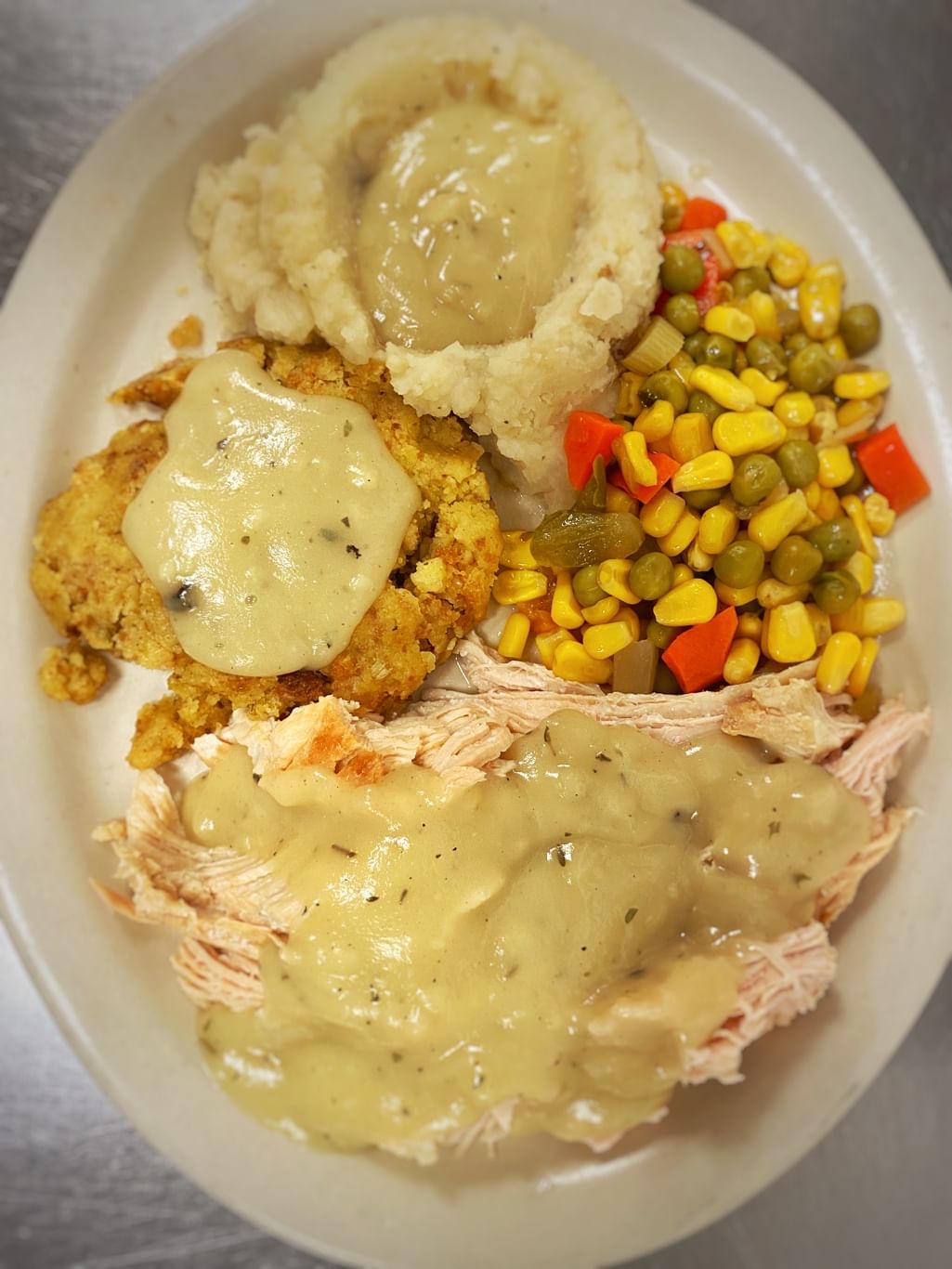 Moist Roast Turkey Dinner.