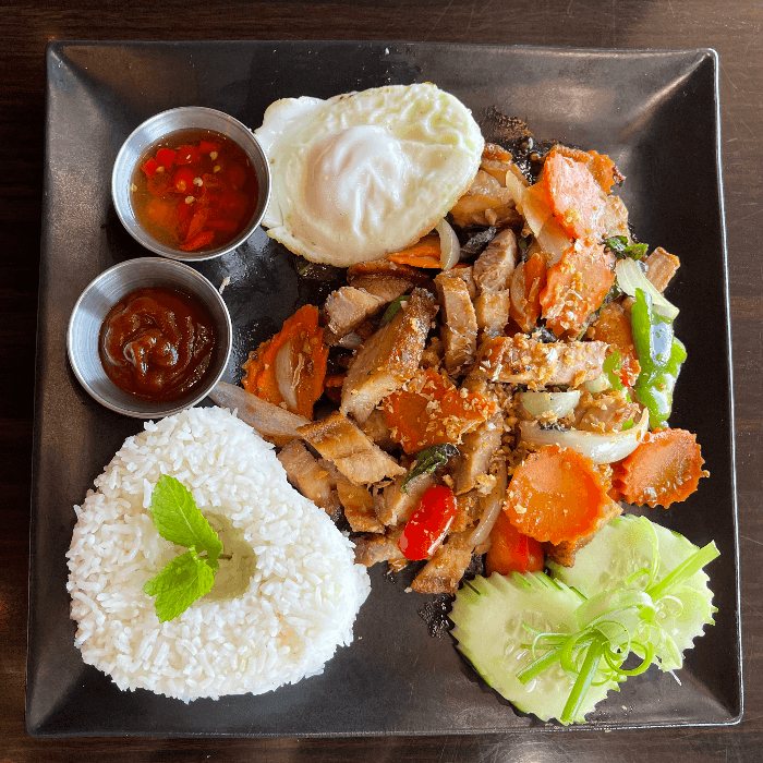 Spicy Basil with Crispy Pork Belly🌶️