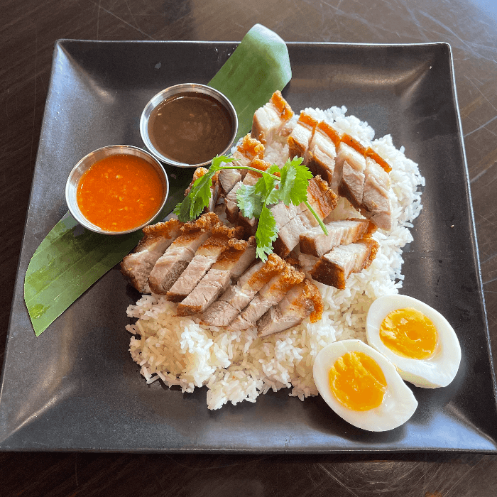 Crispy Pork Belly over Rice 