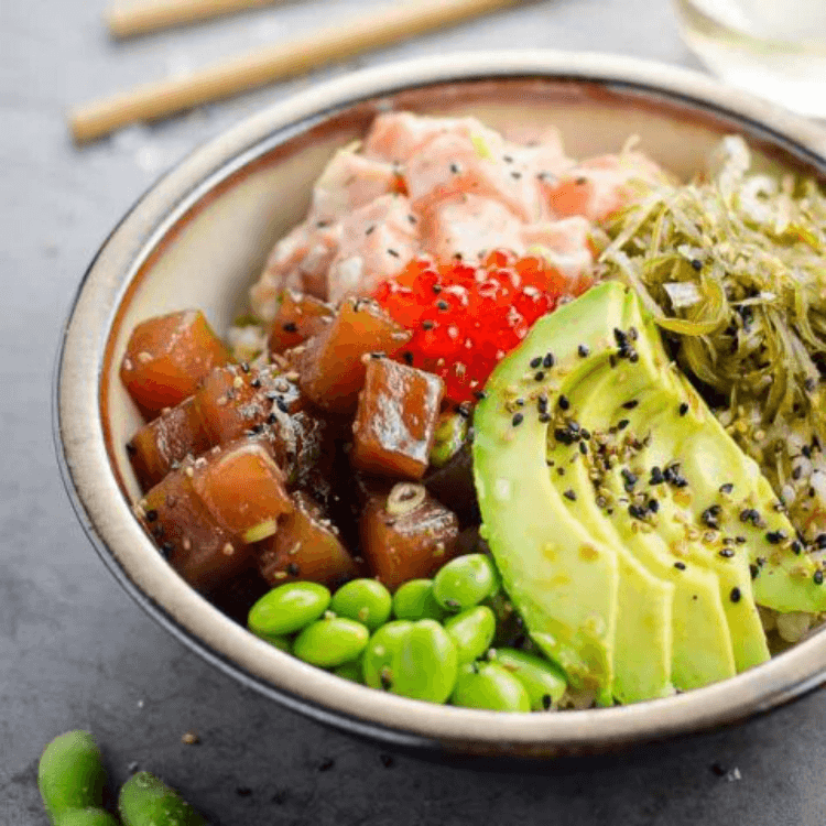 Spicy Salmon & Tuna Avocado Salad