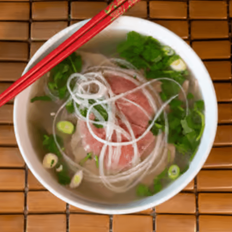 3. Rare Steak and Rice Noodle Soup