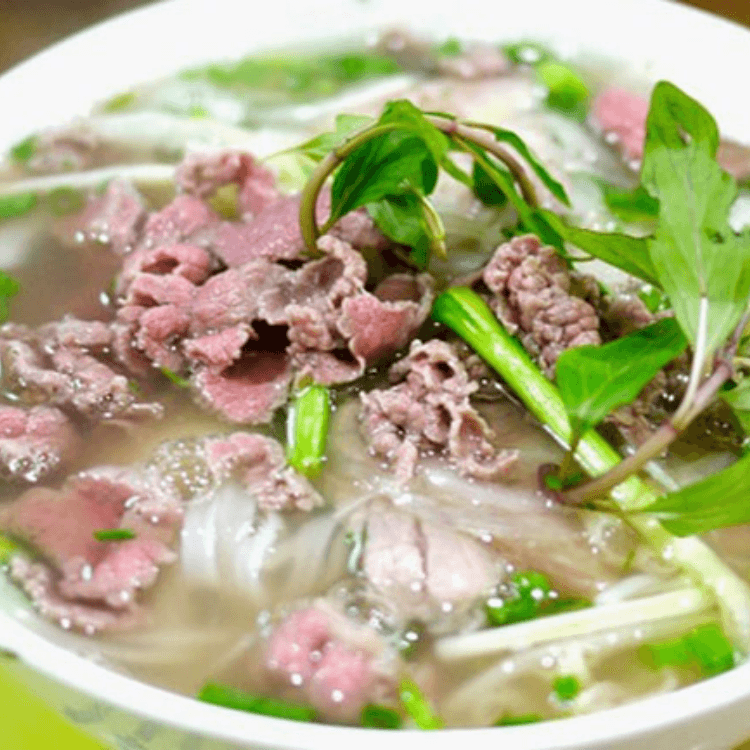 7. Rare Steak, Flank, and Rice Noodle Soup