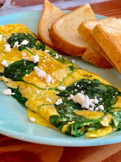 Spinach & Feta Omelette with Toast