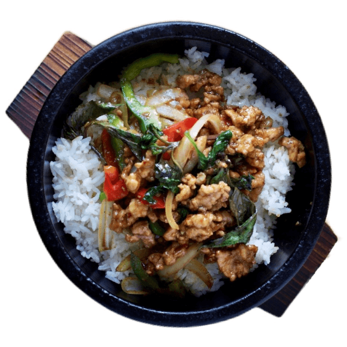 B3 Thai Basil Chili Stone Pot Rice Bowl 泰式香叶石锅饭