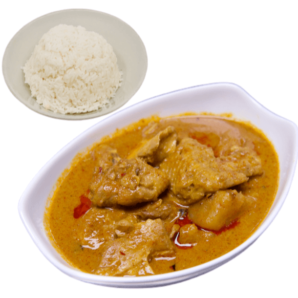 Curry Chicken with Potato Over Rice 咖喱薯仔鸡饭