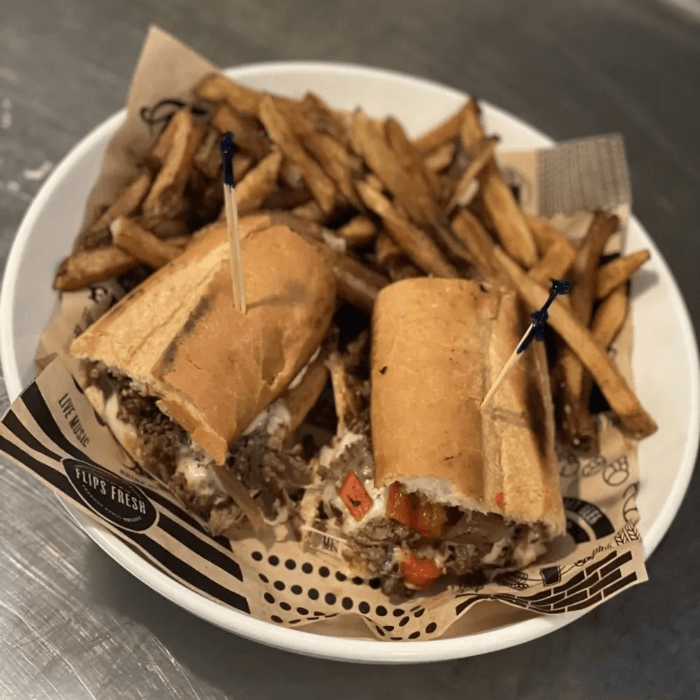 Flips Classic Philly Sandwich.