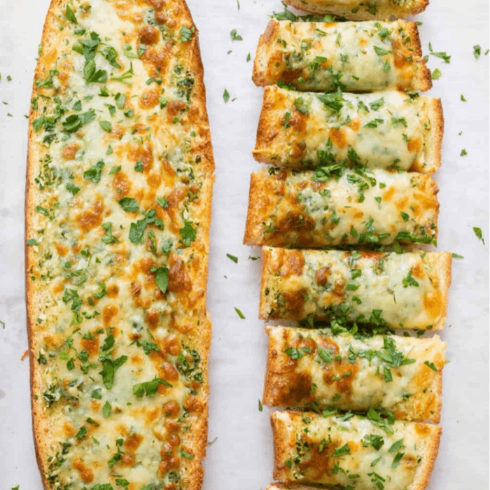 Garlic Bread with Melted Mozzarella Cheese