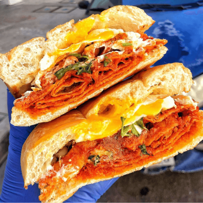 Famous Chilaquiles Breakfast Torta.