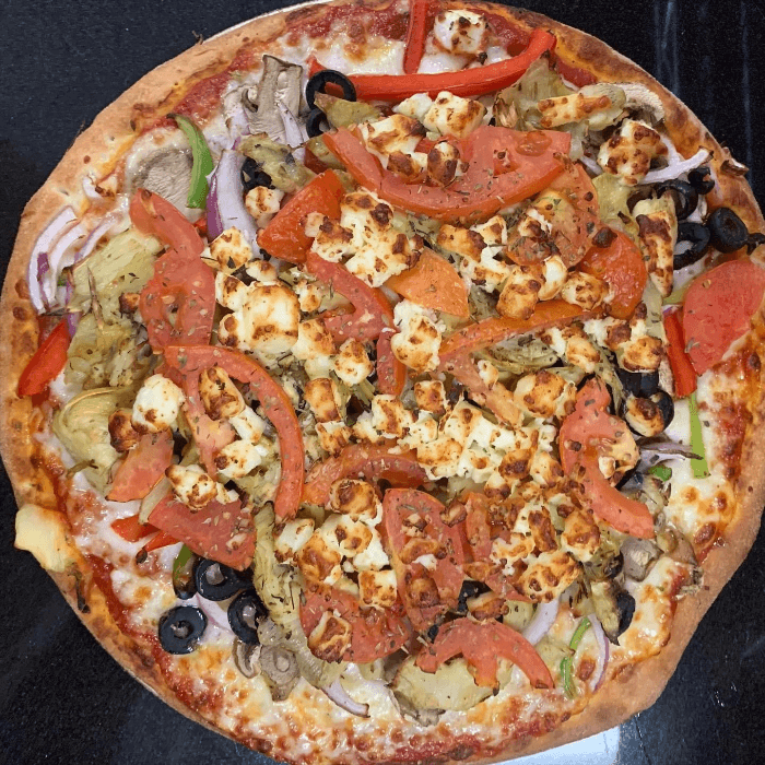Greek Feta Veggie Pizza (28" Greyhounds)