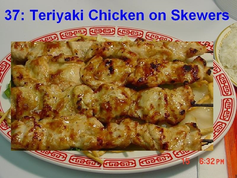 37. Teriyaki Chicken On Sticks