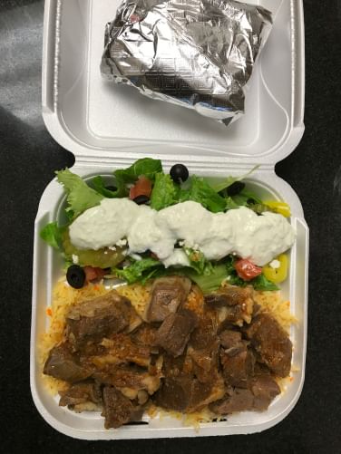 Goat Meat with Rice Plate