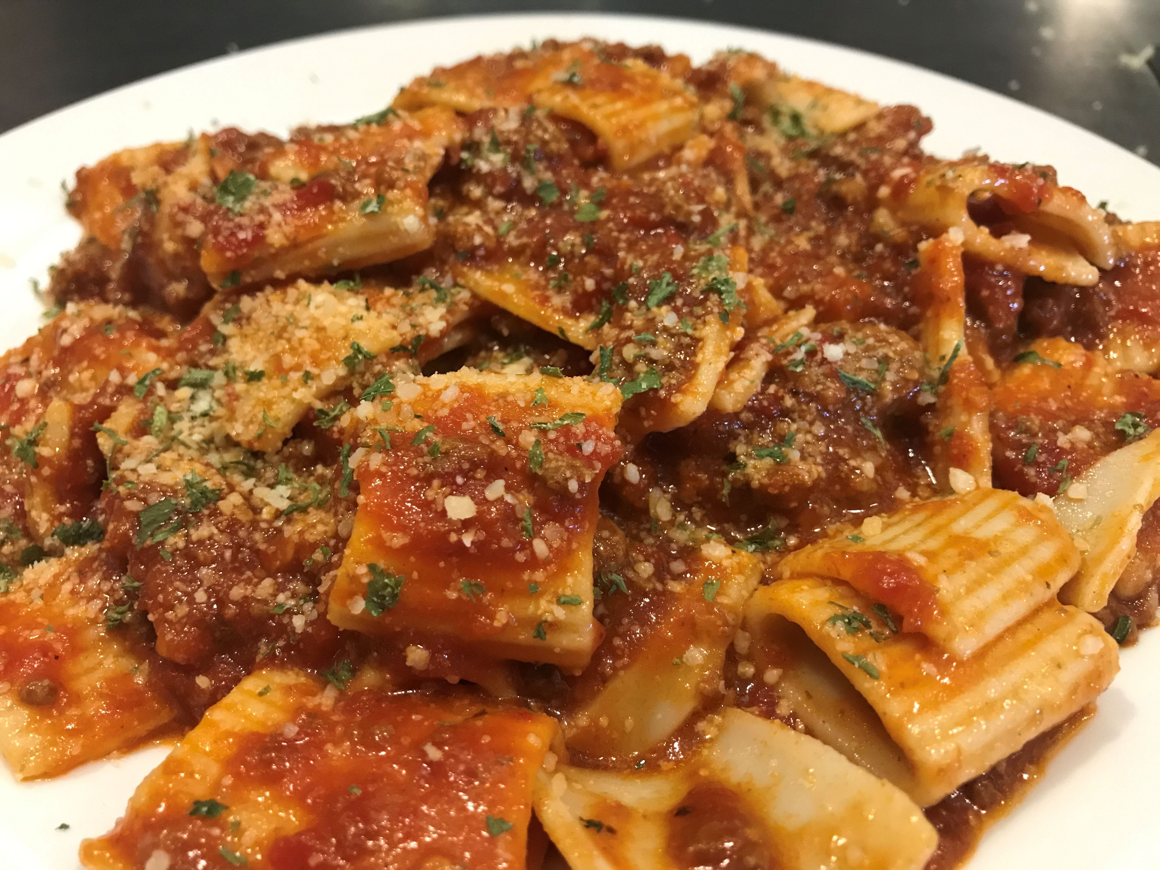 Rigatoni with Hearty Meat Sauce