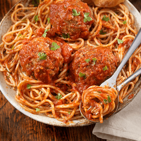 Spaghetti with Meatballs or Sausage