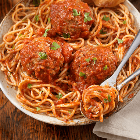 Spaghetti with Meatballs or Sausage