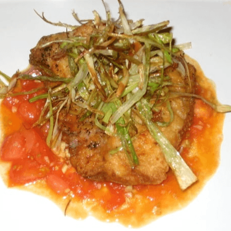 Catfish Filet in Tomato Confit/Cá Bông Lau Sốt Cà Chua