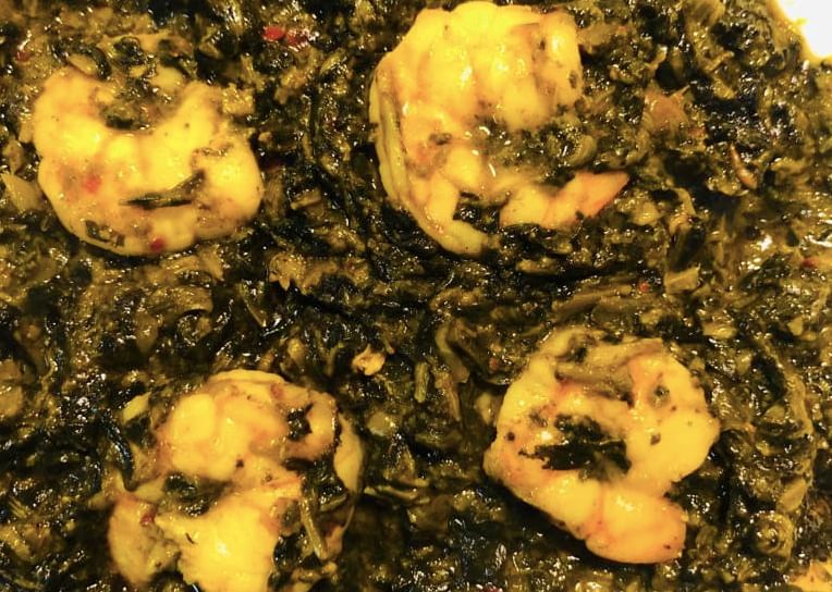 Shrimp Saag.