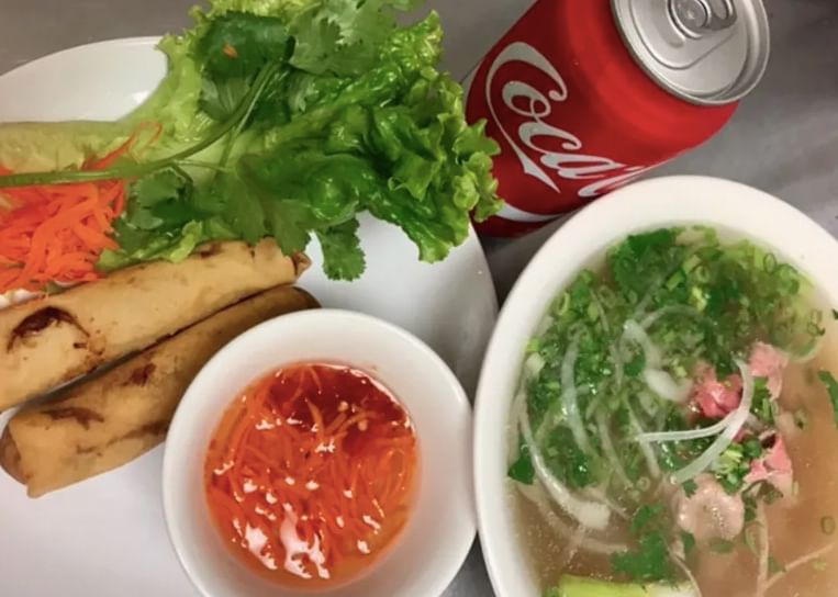 C4. 1 Pho (Small) , 2 Spring Rolls or 2 Eggrolls & 1 Drink Combo