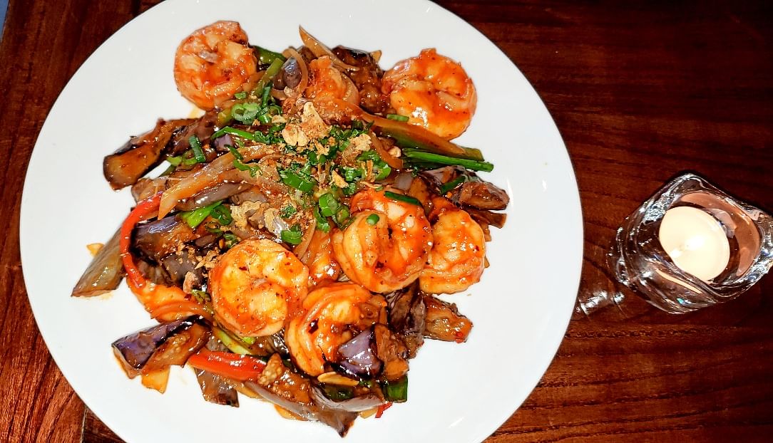 L3. Sautรฉed Chinese Eggplant with Pork or Chicken Beef or Shrimp.