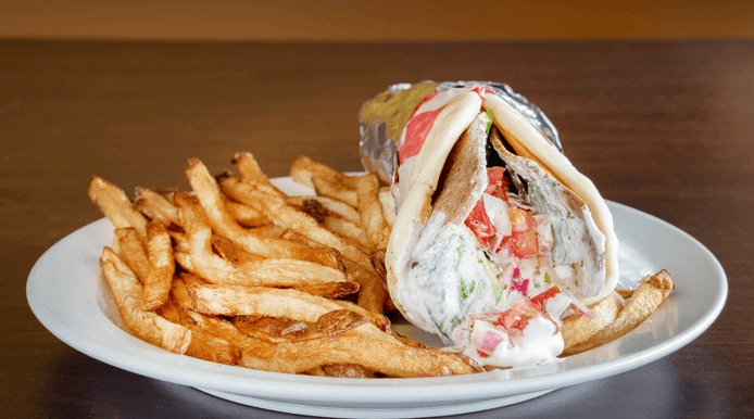 Traditional Gyro Sandwich.