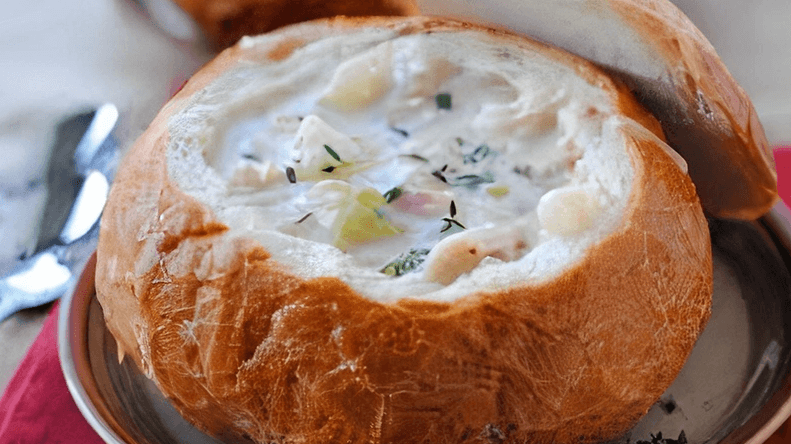 Clam Chowder in a Bread Bowl
