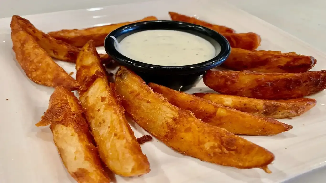 Potato wedges.