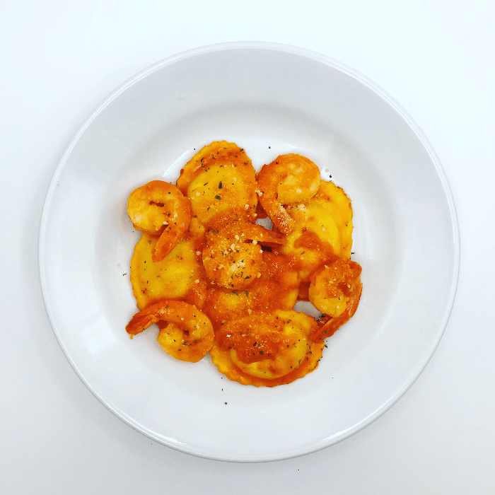 Lobster Ravioli and Shrimp