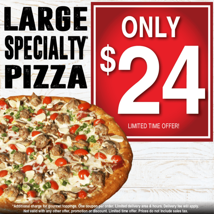 Any Large Specialty Pizza