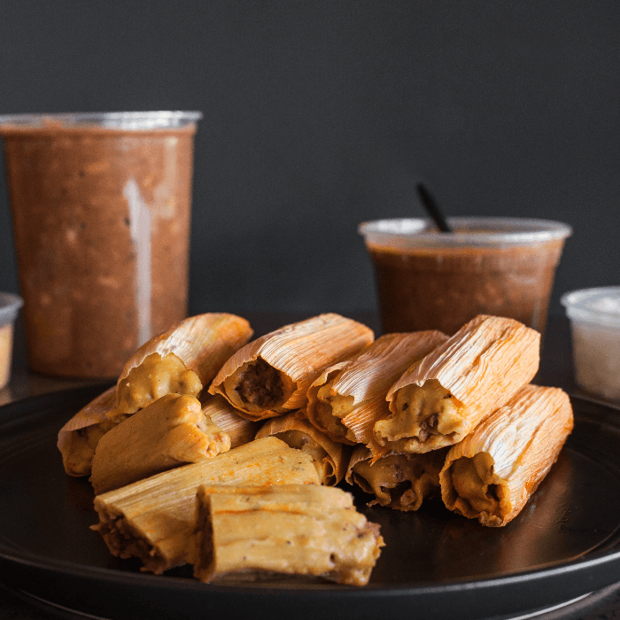 Small Hot Ready to Eat Pork Tamale Family Pack feeds 3-4.