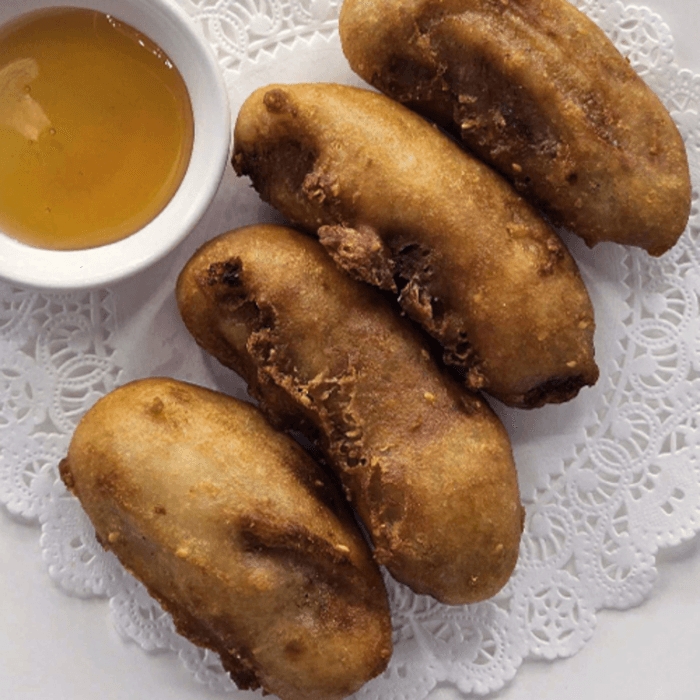 Fried Bananas with Honey.