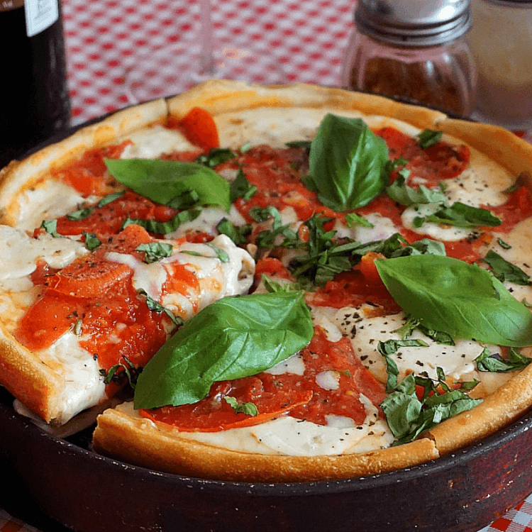 Deep Dish Margherita Pizza (14" X-Large)
