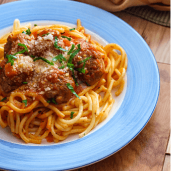 Meatballs Parm Pasta.