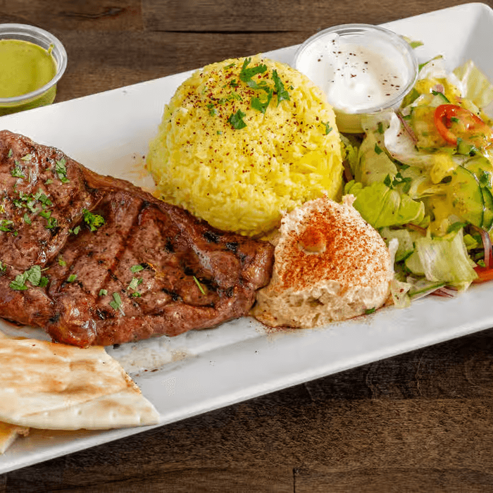 Grilled New York Steak Rice Plate