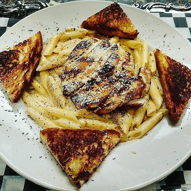 Delicious Chicken Alfredo at our Bar & Grill