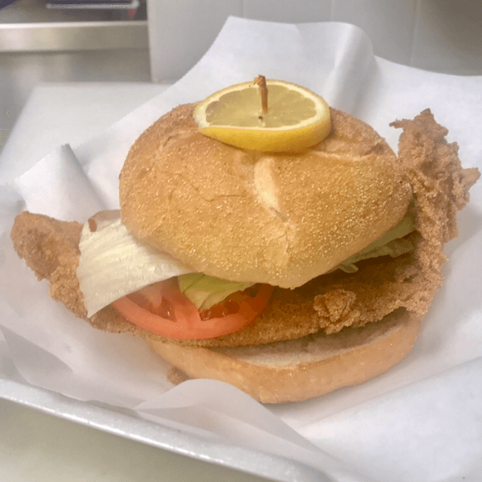 Fried Walleye Fish Sandwich