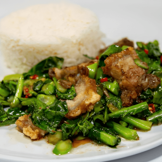 R1. Crispy Pork Belly with Chinese Broccoli