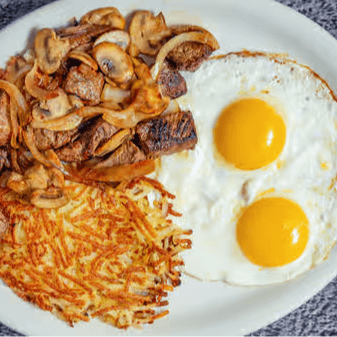 Steak Bites and Eggs Combo