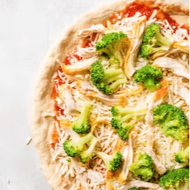 Broccoli & Chicken Pizza (Small Deep Dish 10" 4 Slices)