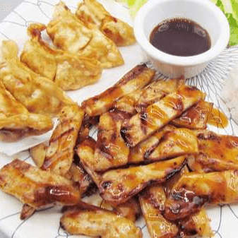 Chicken Breast & Gyoza.