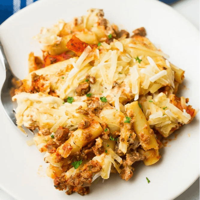 Vegan Baked Ziti with Marinara Sauce