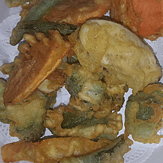 Vegetable Tempura with Miso Soup.