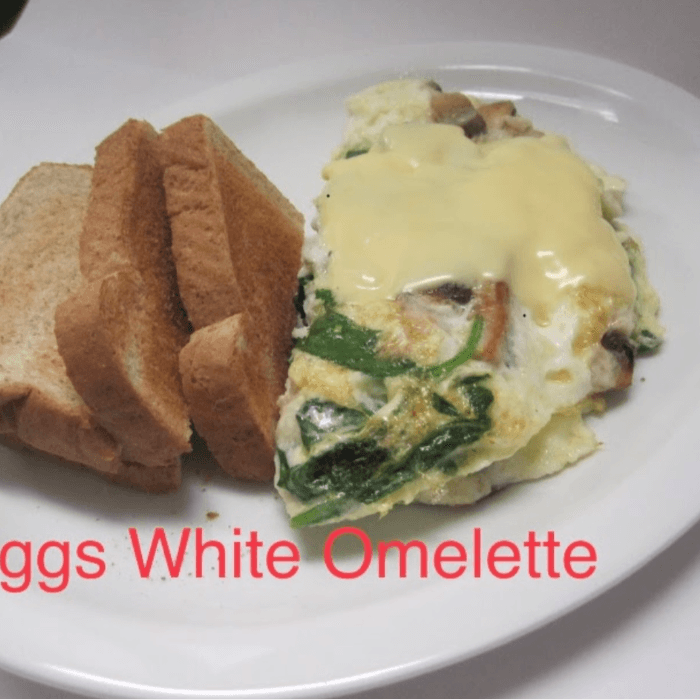 Eggs White Omelet with Toast