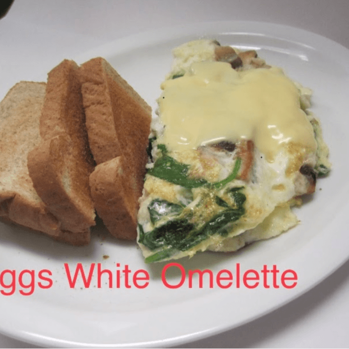 Eggs White Omelet with Toast.