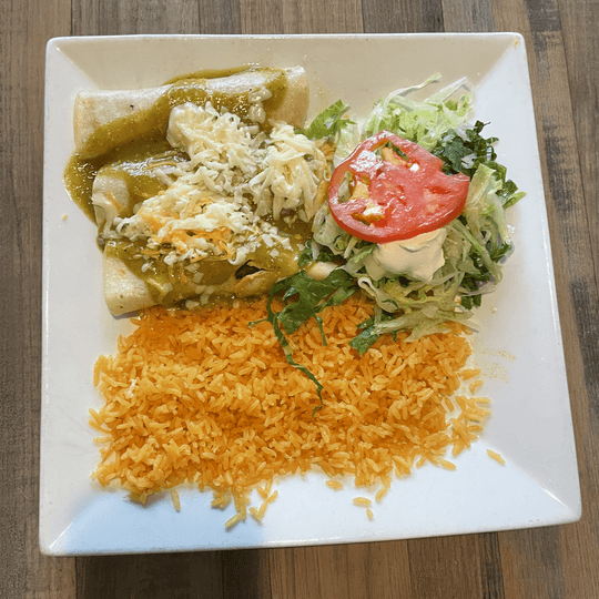 Lunch Enchiladas Verdes.